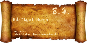 Bátyel Hunor névjegykártya